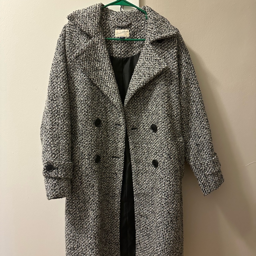 Universal Thread Gray Pea Coat Wool Blend